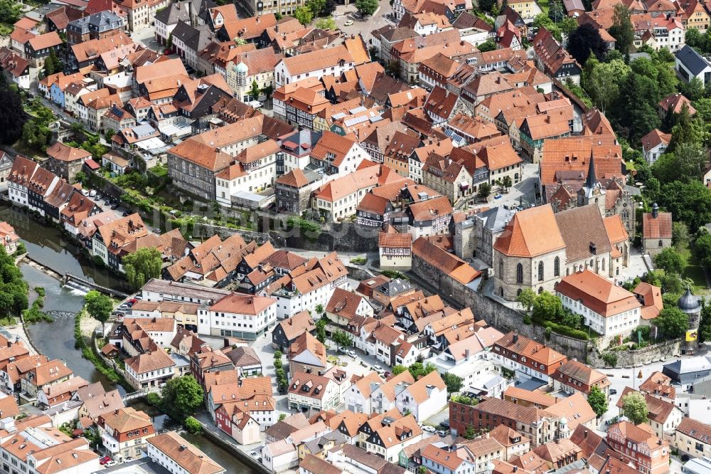 Luftaufnahme Kronach - Altstadtbereich und Innenstadtzentrum in Kronach im Bundesland Bayern, Deutschland