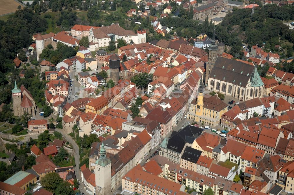 Luftaufnahme Löbau - Altstadtbereich und Innenstadtzentrum in Löbau im Bundesland Sachsen, Deutschland