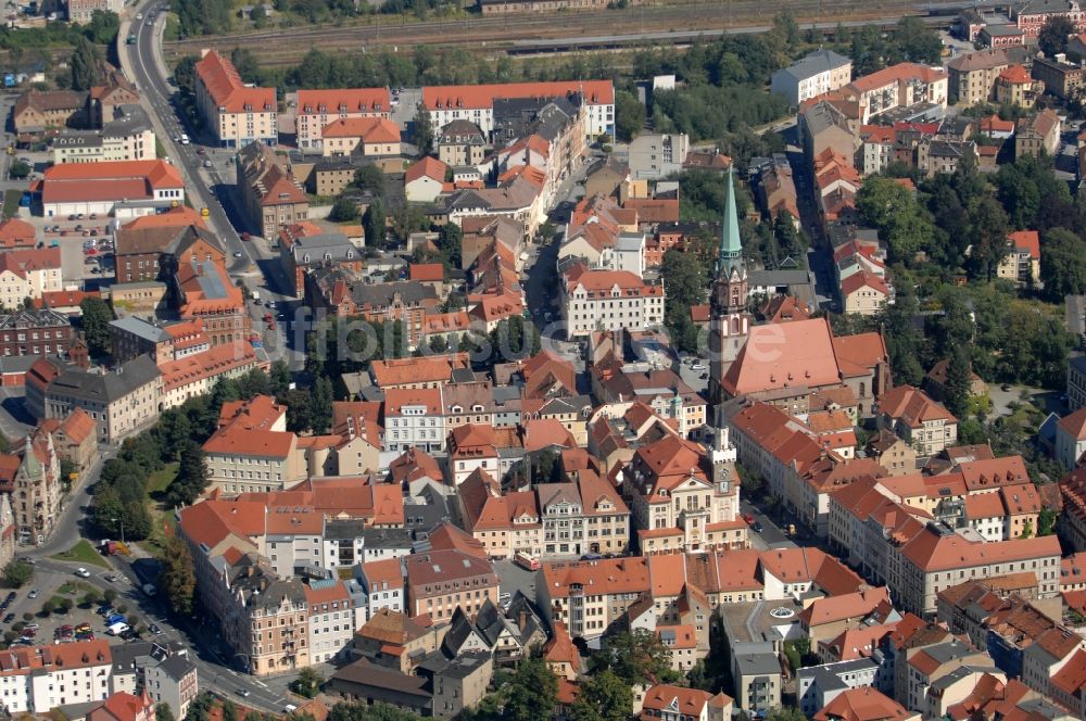 Löbau von oben - Altstadtbereich und Innenstadtzentrum in Löbau im Bundesland Sachsen, Deutschland