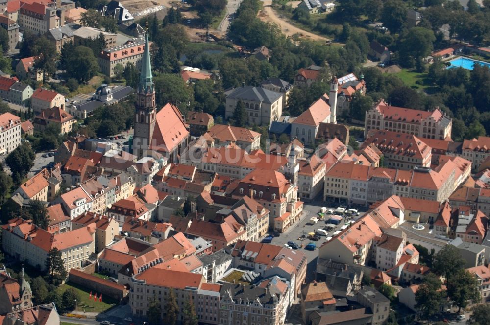 Luftbild Löbau - Altstadtbereich und Innenstadtzentrum in Löbau im Bundesland Sachsen, Deutschland