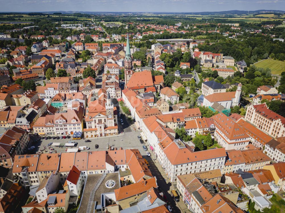 Luftbild Löbau - Altstadtbereich und Innenstadtzentrum in Löbau im Bundesland Sachsen, Deutschland