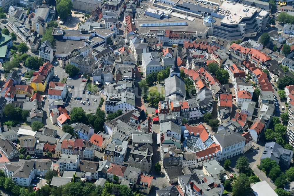 Lüdenscheid von oben - Altstadtbereich und Innenstadtzentrum in Lüdenscheid im Bundesland Nordrhein-Westfalen, Deutschland