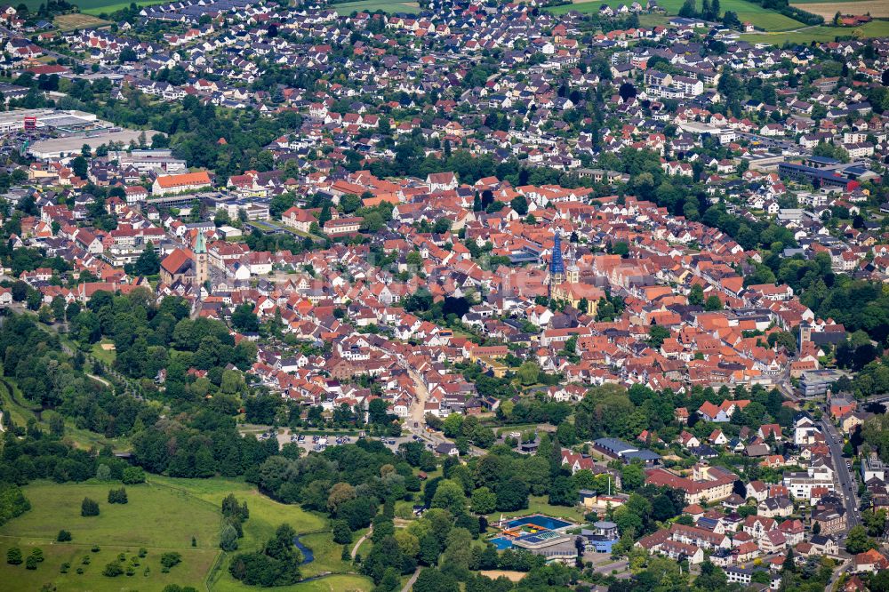 Luftaufnahme Lemgo - Altstadtbereich und Innenstadtzentrum in Lemgo im Bundesland Nordrhein-Westfalen, Deutschland