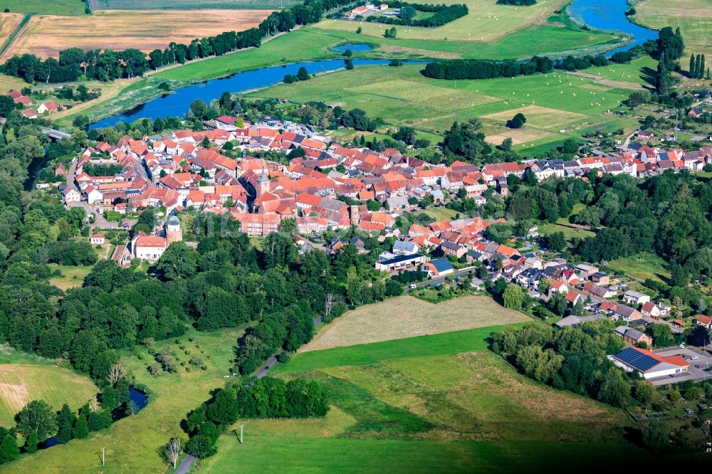 Luftbild Lenzen (Elbe) - Altstadtbereich und Innenstadtzentrum in Lenzen (Elbe) im Bundesland Brandenburg, Deutschland