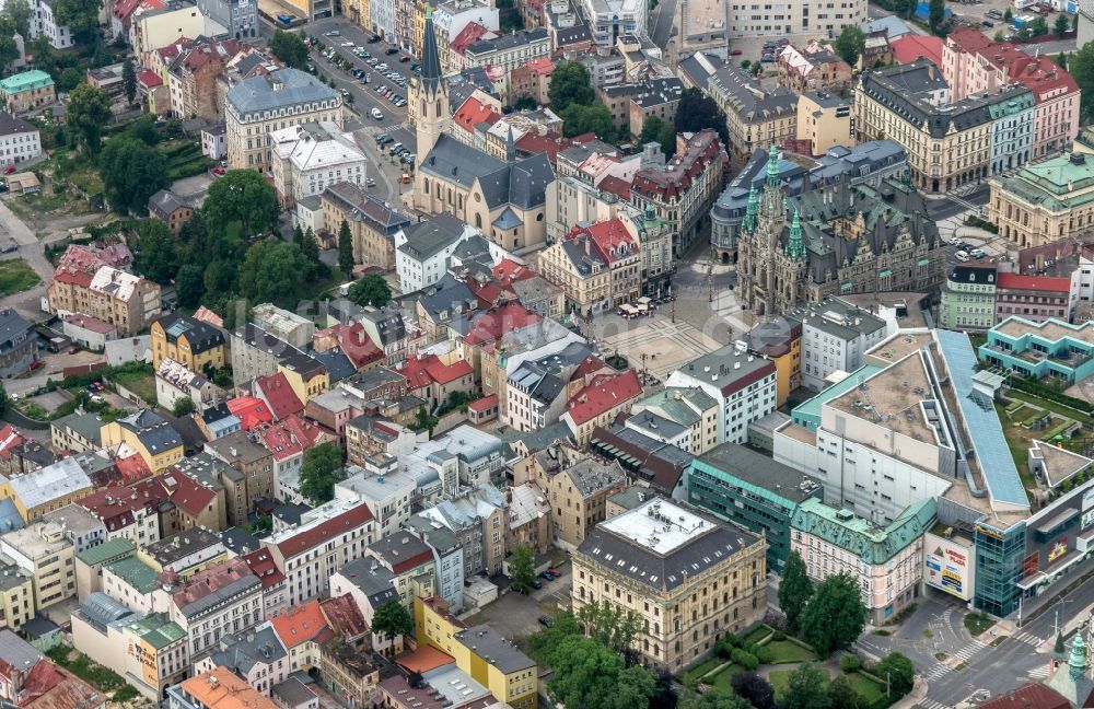 Luftbild Liberec - Altstadtbereich und Innenstadtzentrum von Liberec ( Reichenberg) in Liberecky kraj, Tschechien