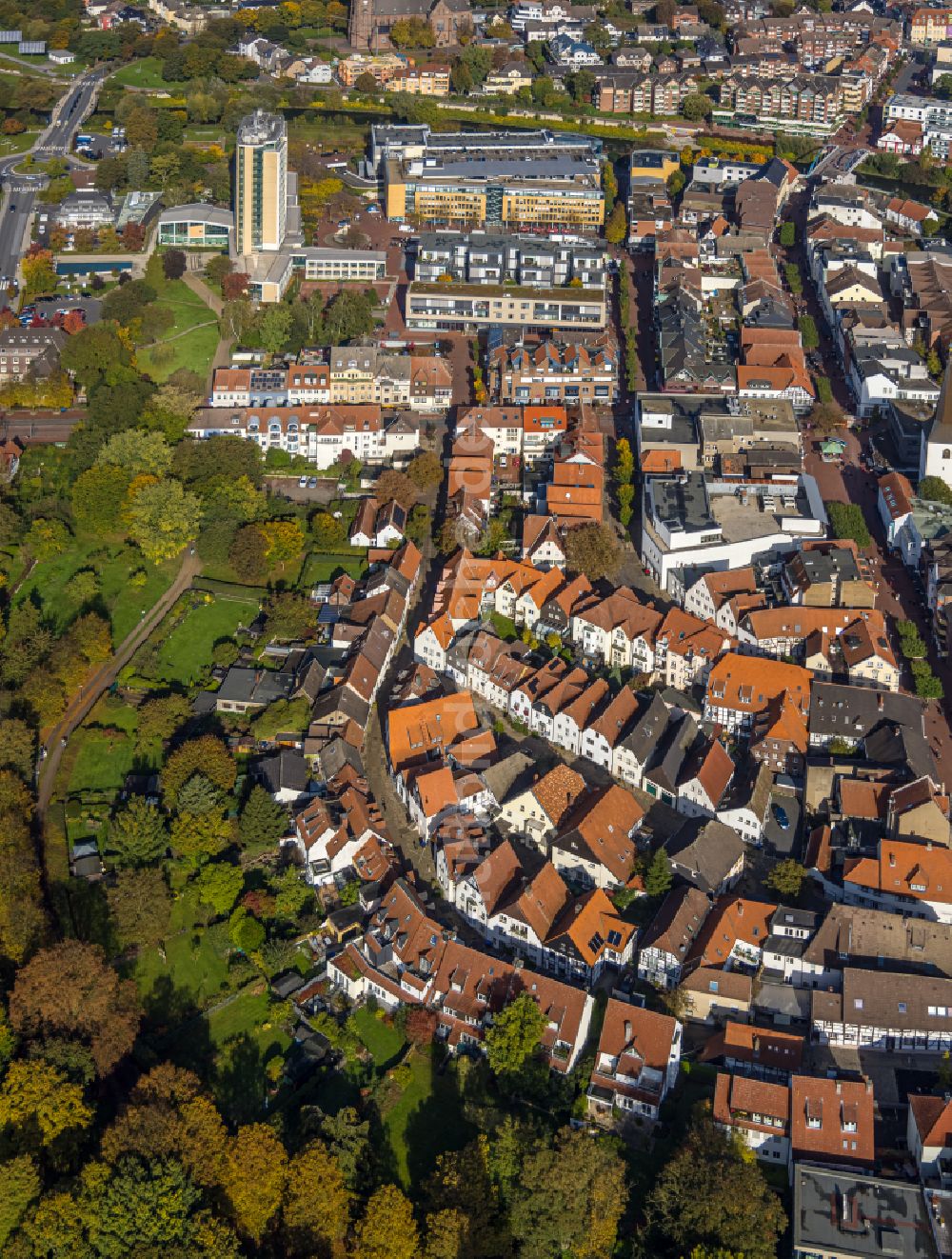 Luftbild Lünen - Altstadtbereich und Innenstadtzentrum in Lünen im Bundesland Nordrhein-Westfalen, Deutschland