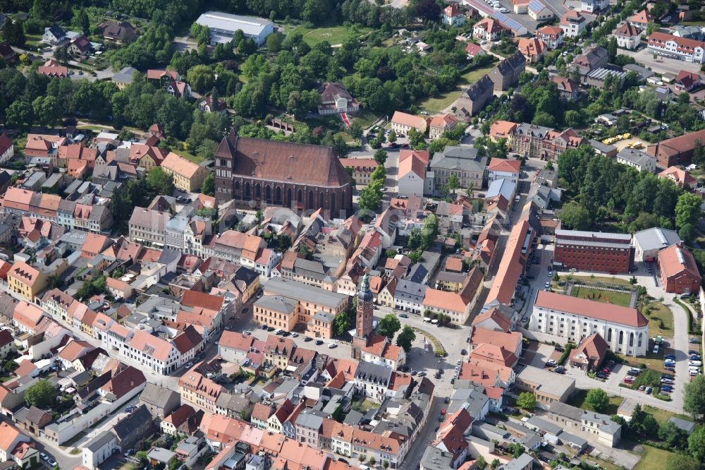 Luftbild Luckau - Altstadtbereich und Innenstadtzentrum in Luckau im Bundesland Brandenburg