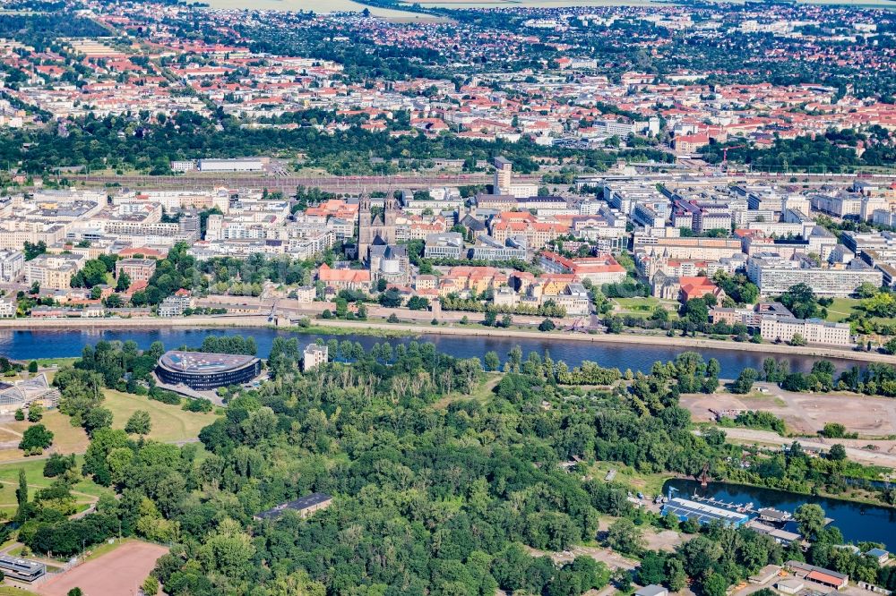 Luftbild Magdeburg - Altstadtbereich und Innenstadtzentrum in Magdeburg im Bundesland Sachsen-Anhalt, Deutschland