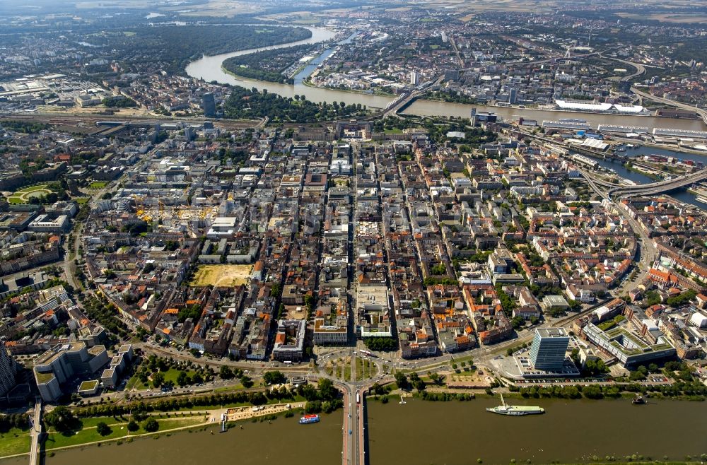 Luftbild Mannheim - Altstadtbereich und Innenstadtzentrum in Mannheim im Bundesland Baden-Württemberg