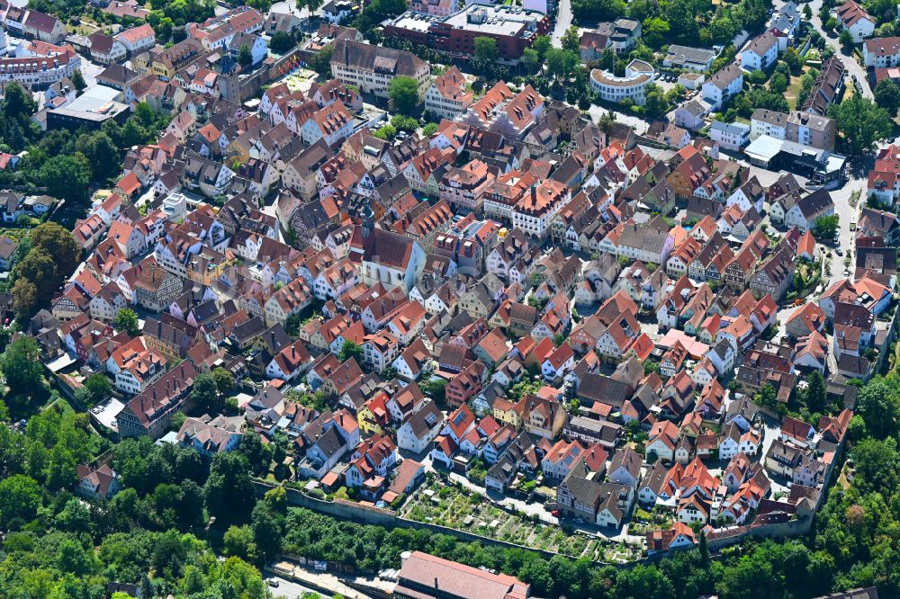 Marbach Am Neckar Von Oben Altstadtbereich Und Innenstadtzentrum In