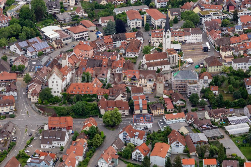 Markdorf von oben - Altstadtbereich und Innenstadtzentrum in Markdorf im Bundesland Baden-Württemberg, Deutschland