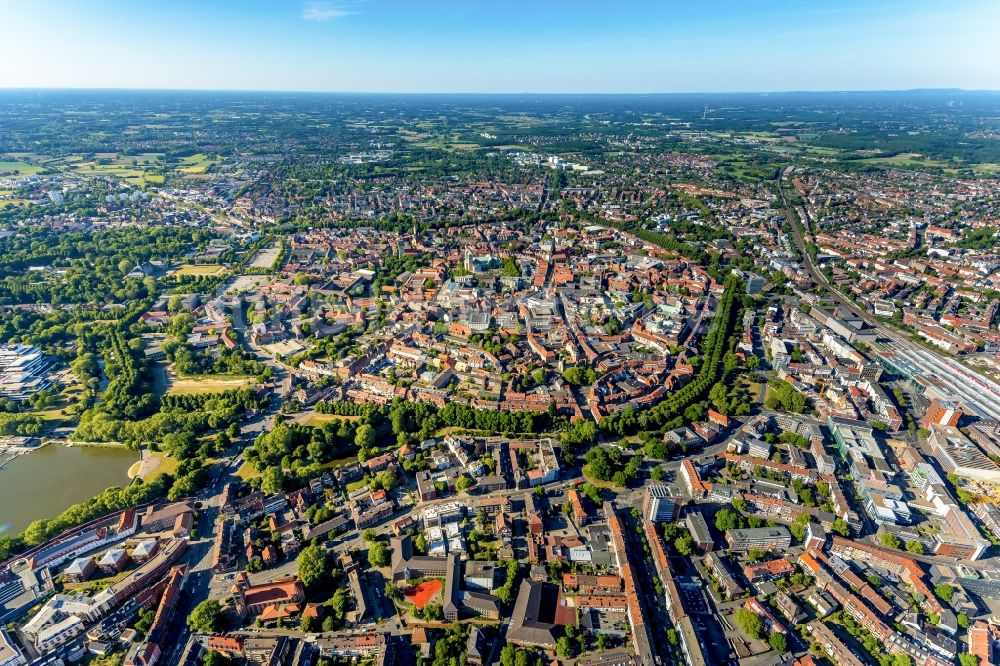 Luftbild Münster - Altstadtbereich und Innenstadtzentrum in Münster im Bundesland Nordrhein-Westfalen, Deutschland