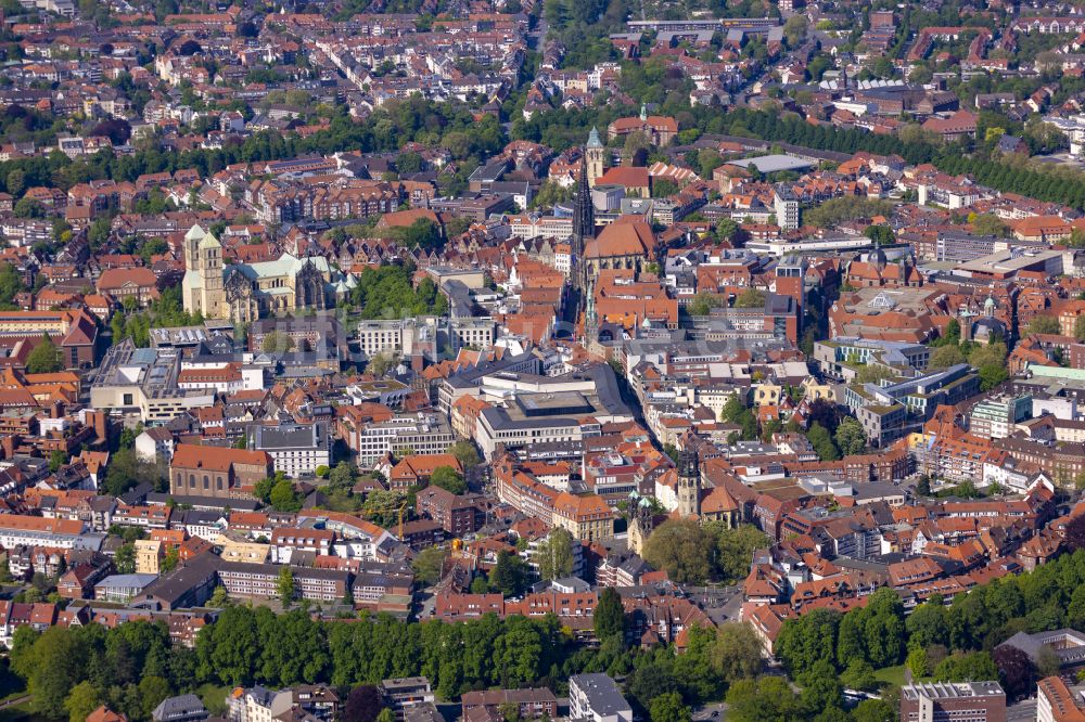 Luftbild Münster - Altstadtbereich und Innenstadtzentrum in Münster im Bundesland Nordrhein-Westfalen, Deutschland