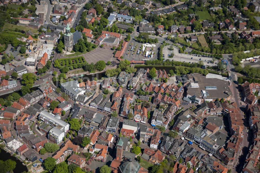 Luftaufnahme Nordhorn - Altstadtbereich und Innenstadtzentrum in Nordhorn im Bundesland Niedersachsen, Deutschland