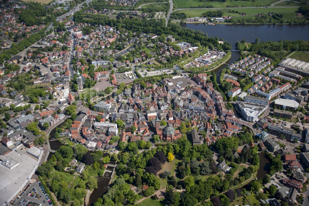 Luftbild Nordhorn - Altstadtbereich und Innenstadtzentrum in Nordhorn im Bundesland Niedersachsen, Deutschland