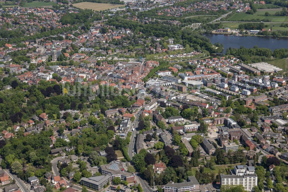 Luftbild Nordhorn - Altstadtbereich und Innenstadtzentrum in Nordhorn im Bundesland Niedersachsen, Deutschland