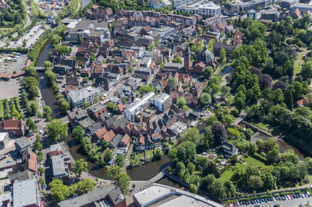 Luftbild Nordhorn - Altstadtbereich und Innenstadtzentrum in Nordhorn im Bundesland Niedersachsen, Deutschland