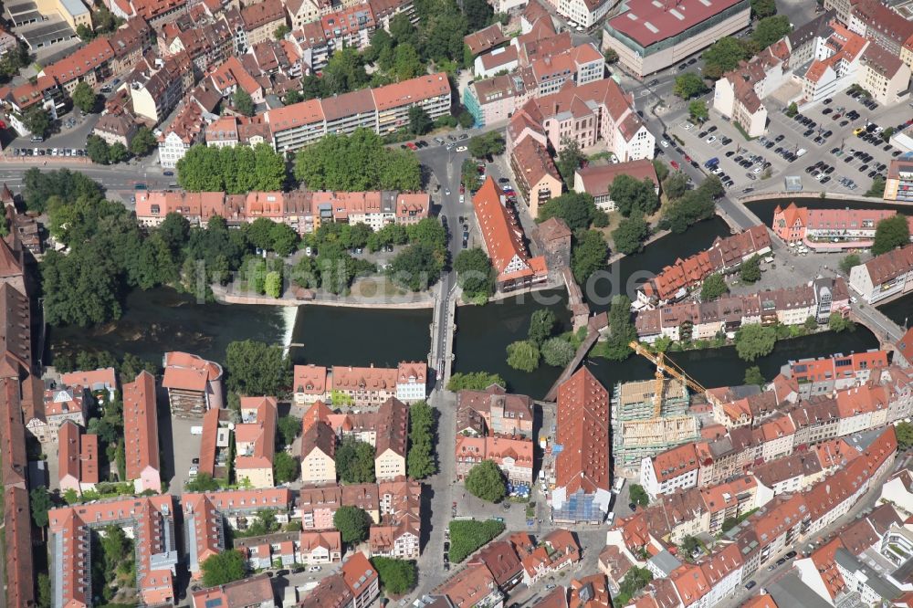 Nürnberg von oben - Altstadtbereich und Innenstadtzentrum in Nürnberg im Bundesland Bayern