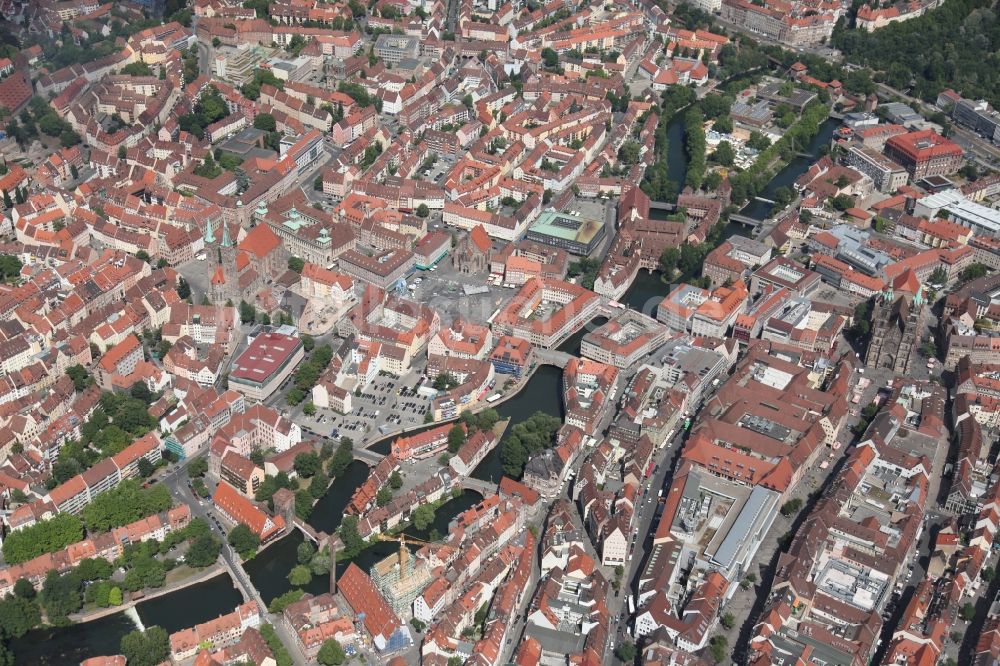 Luftbild Nürnberg - Altstadtbereich und Innenstadtzentrum in Nürnberg im Bundesland Bayern