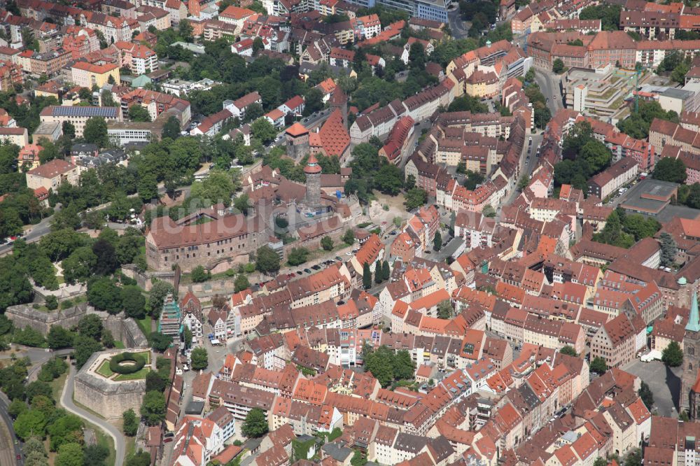 Luftbild Nürnberg - Altstadtbereich und Innenstadtzentrum in Nürnberg im Bundesland Bayern, Deutschland