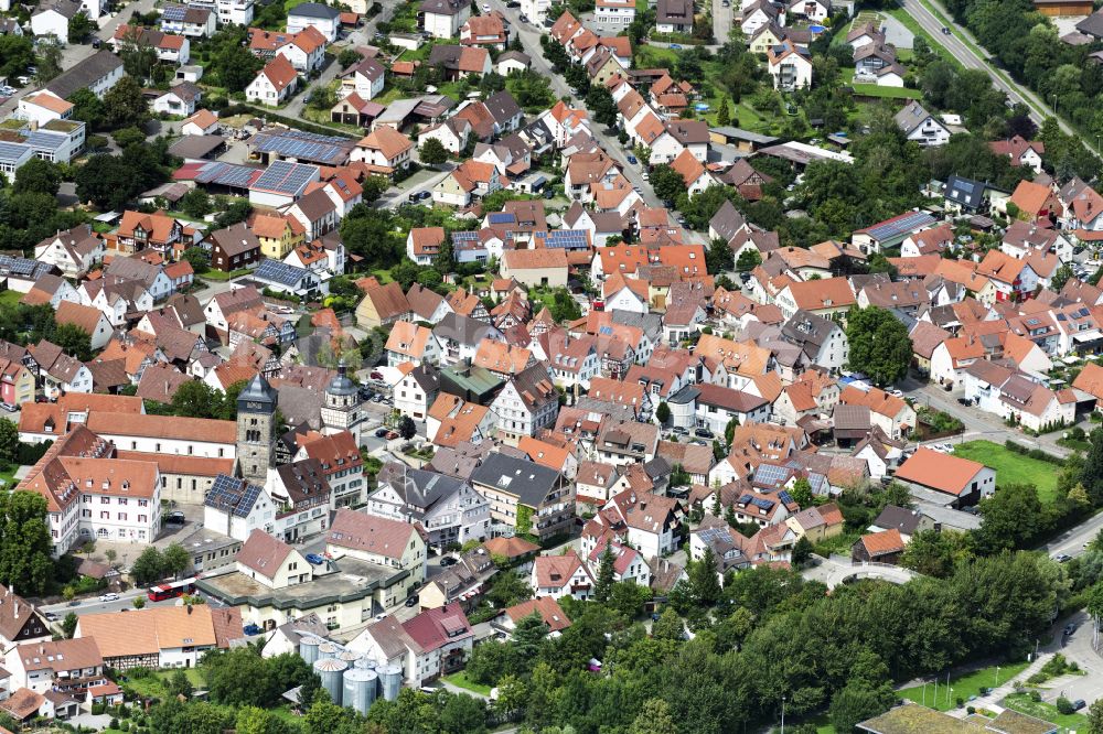 Luftbild Oberstenfeld - Altstadtbereich und Innenstadtzentrum in Oberstenfeld im Bundesland Baden-Württemberg, Deutschland