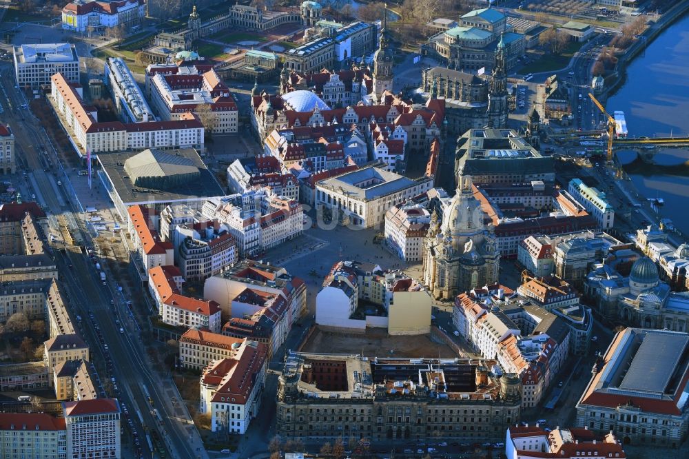 Luftbild Dresden - Altstadtbereich und Innenstadtzentrum im Ortsteil Zentrum in Dresden im Bundesland Sachsen, Deutschland