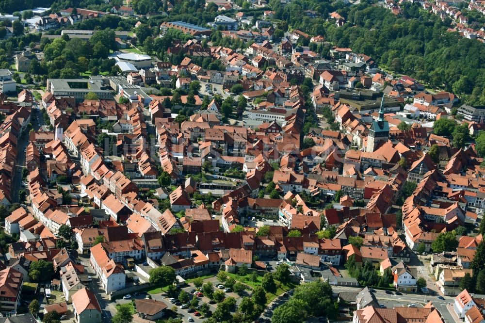 Luftaufnahme Osterode am Harz - Altstadtbereich und Innenstadtzentrum in Osterode am Harz im Bundesland Niedersachsen, Deutschland