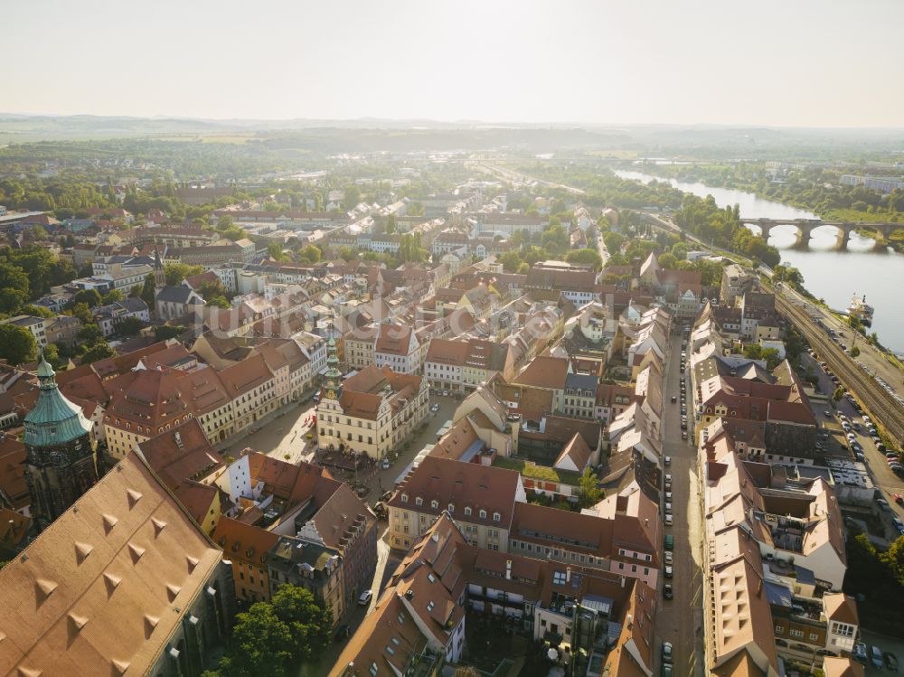 Luftaufnahme Pirna - Altstadtbereich und Innenstadtzentrum in Pirna im Bundesland Sachsen, Deutschland