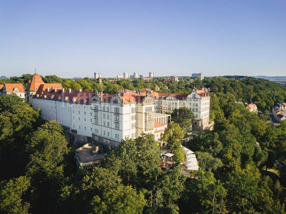 Pirna von oben - Altstadtbereich und Innenstadtzentrum in Pirna im Bundesland Sachsen, Deutschland