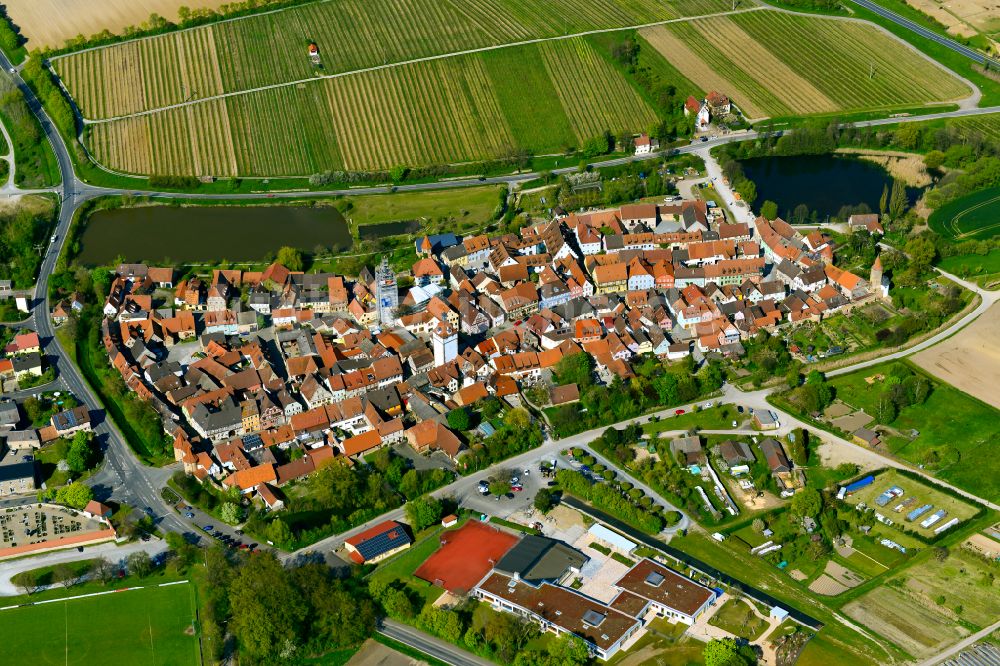 Luftbild Prichsenstadt - Altstadtbereich und Innenstadtzentrum in Prichsenstadt im Bundesland Bayern, Deutschland