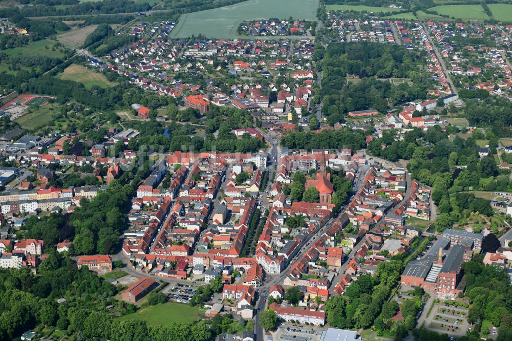 Luftbild Pritzwalk - Altstadtbereich und Innenstadtzentrum in Pritzwalk im Bundesland Brandenburg, Deutschland