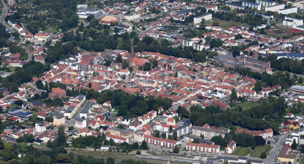 Luftbild Pritzwalk - Altstadtbereich und Innenstadtzentrum in Pritzwalk im Bundesland Brandenburg, Deutschland