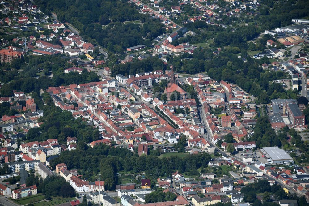 Luftbild Pritzwalk - Altstadtbereich und Innenstadtzentrum in Pritzwalk im Bundesland Brandenburg, Deutschland