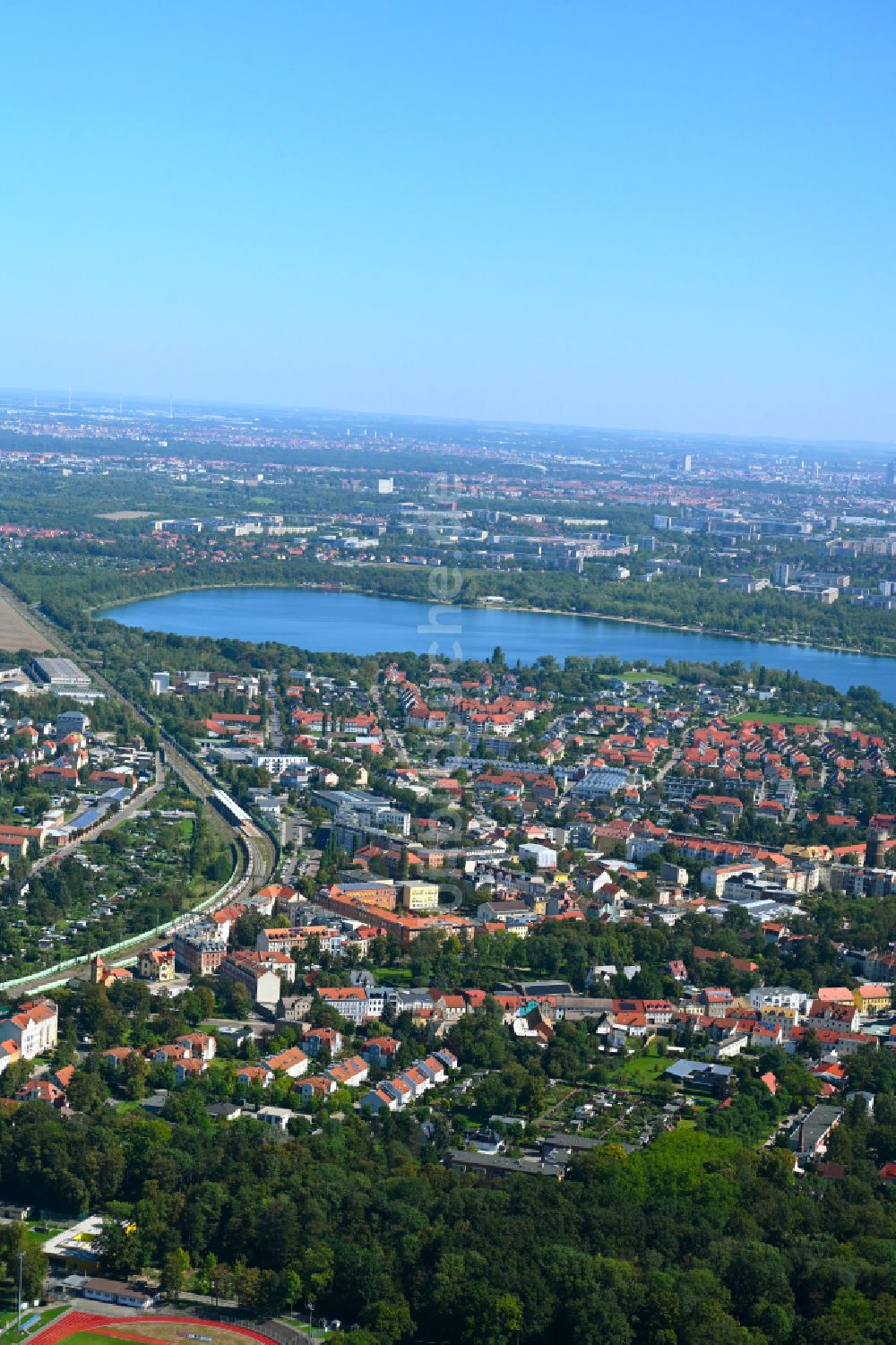 Quesitz von oben - Altstadtbereich und Innenstadtzentrum in Quesitz im Bundesland Sachsen, Deutschland