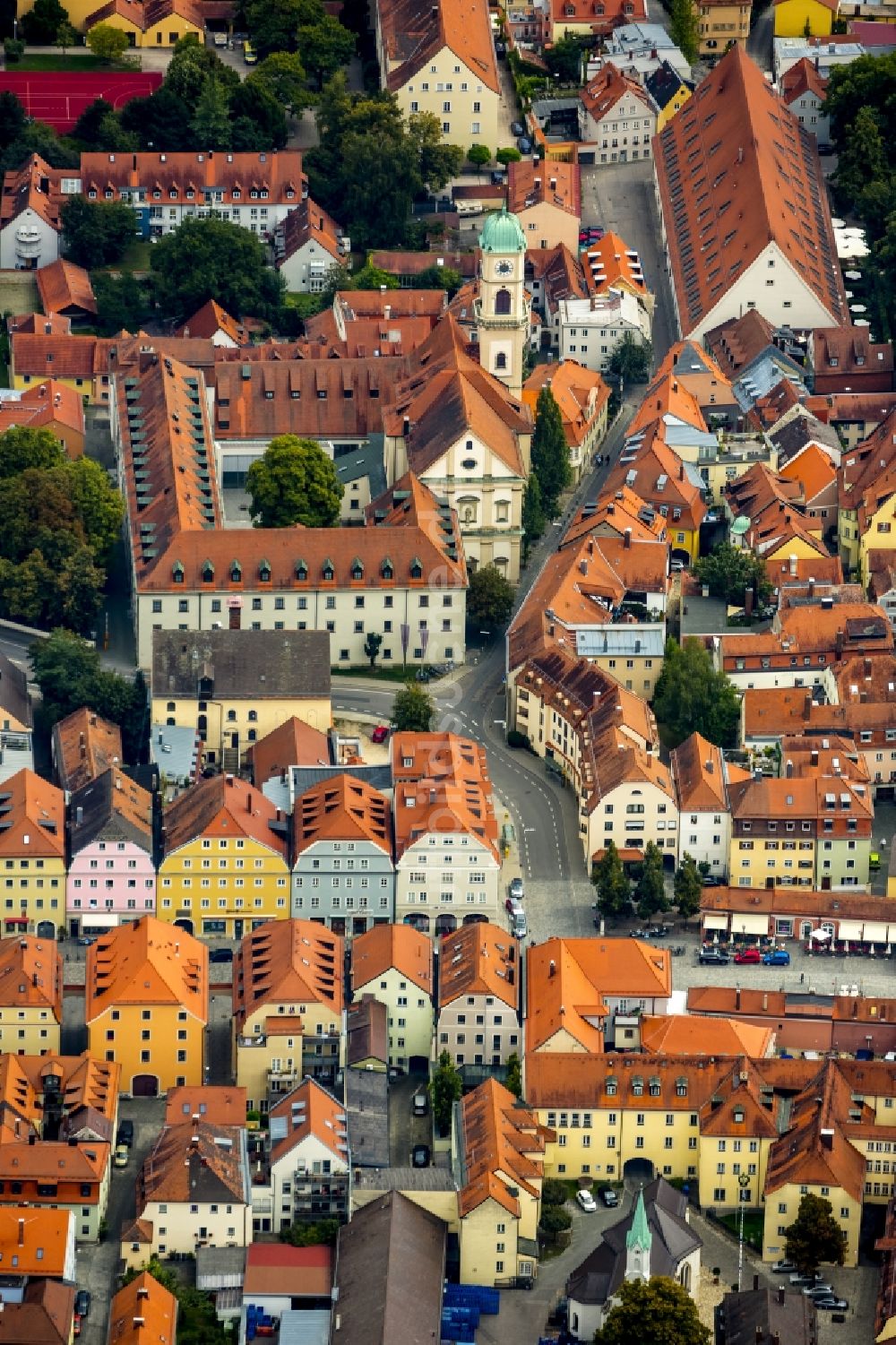 Luftaufnahme Regensburg - Altstadtbereich und Innenstadtzentrum in Regensburg im Bundesland Bayern