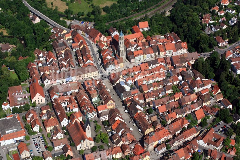 Rottweil von oben - Altstadtbereich und Innenstadtzentrum in Rottweil im Bundesland Baden-Württemberg