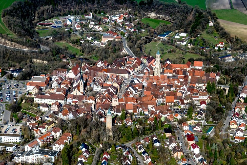 Luftbild Rottweil - Altstadtbereich und Innenstadtzentrum in Rottweil im Bundesland Baden-Württemberg, Deutschland