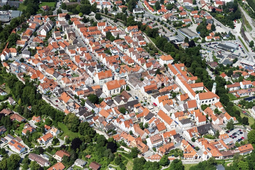 Luftaufnahme Schongau - Altstadtbereich und Innenstadtzentrum in Schongau im Bundesland Bayern, Deutschland