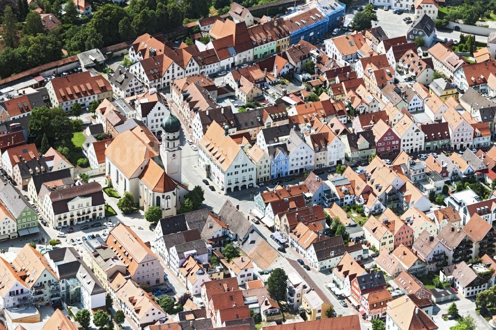 Schongau von oben - Altstadtbereich und Innenstadtzentrum in Schongau im Bundesland Bayern, Deutschland