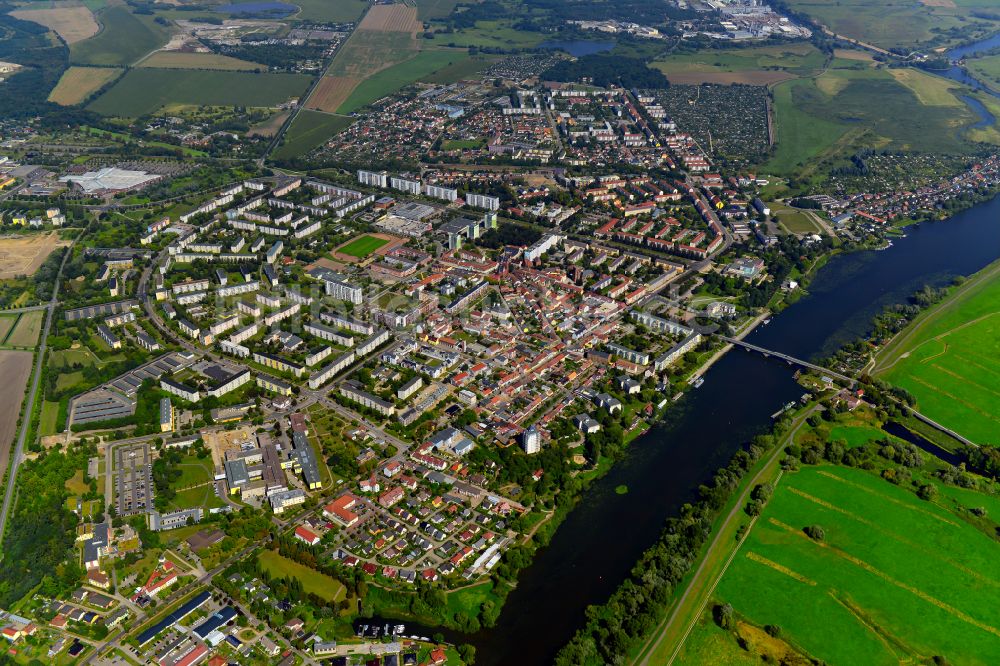 Luftbild Schwedt/Oder - Altstadtbereich und Innenstadtzentrum in Schwedt/Oder im Bundesland Brandenburg, Deutschland