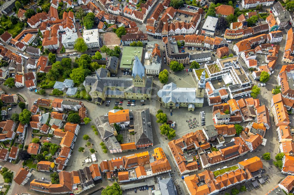 Soest aus der Vogelperspektive: Altstadtbereich und Innenstadtzentrum in Soest im Bundesland Nordrhein-Westfalen, Deutschland