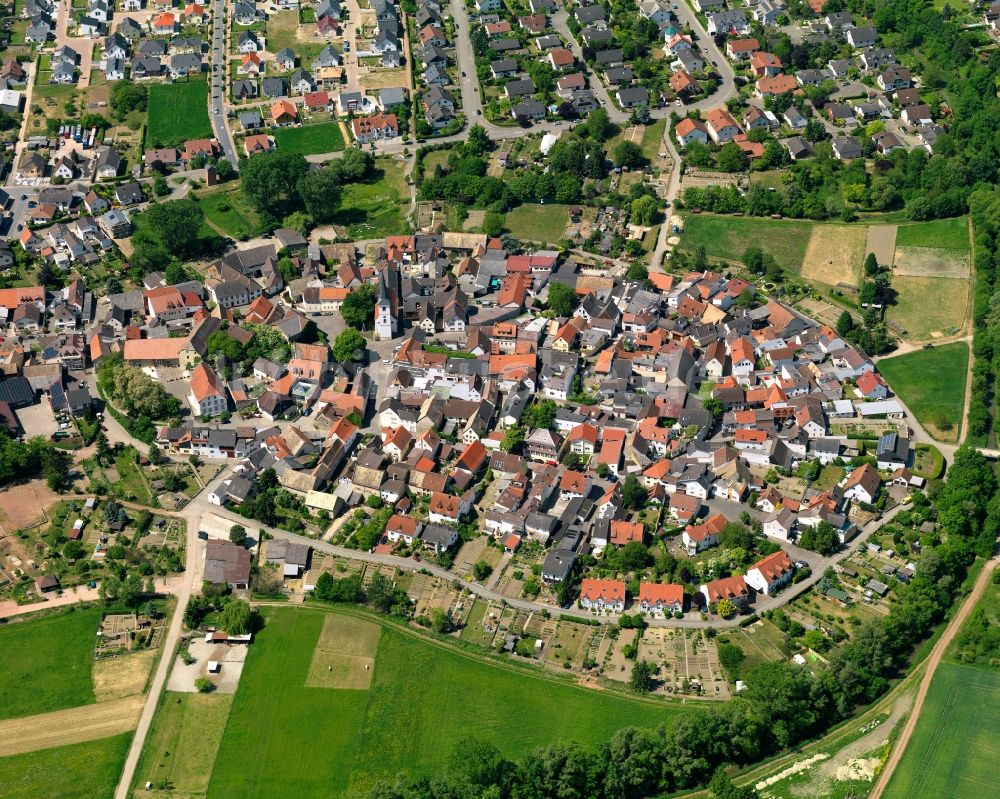 Luftaufnahme Stadecken-Elsheim - Altstadtbereich und Innenstadtzentrum in Stadecken-Elsheim im Bundesland Rheinland-Pfalz