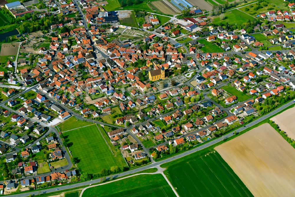 Luftaufnahme Stadtschwarzach - Altstadtbereich und Innenstadtzentrum in Stadtschwarzach im Bundesland Bayern, Deutschland