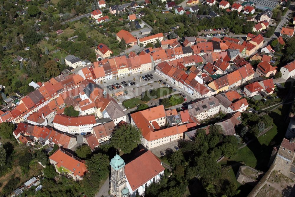 Luftaufnahme Stolpen - Altstadtbereich und Innenstadtzentrum in Stolpen im Bundesland Sachsen, Deutschland