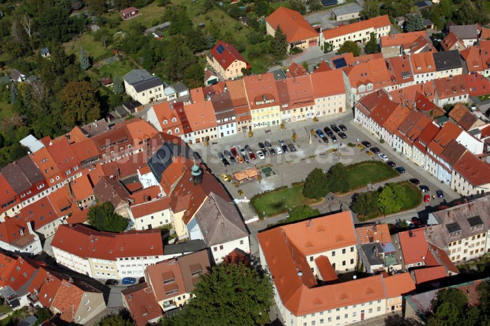 Luftbild Stolpen - Altstadtbereich und Innenstadtzentrum in Stolpen im Bundesland Sachsen, Deutschland