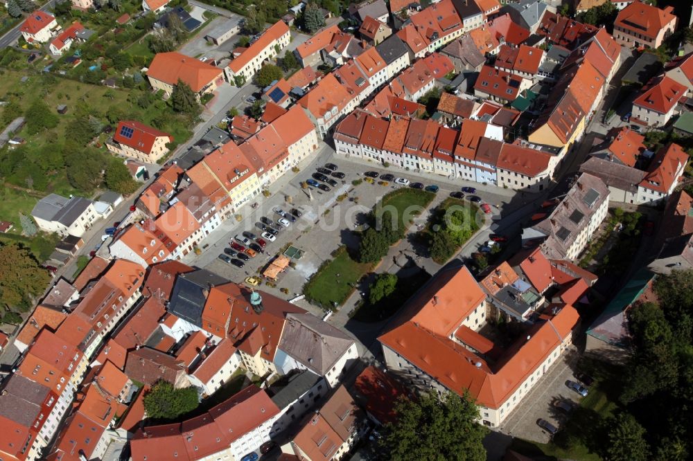 Luftaufnahme Stolpen - Altstadtbereich und Innenstadtzentrum in Stolpen im Bundesland Sachsen, Deutschland