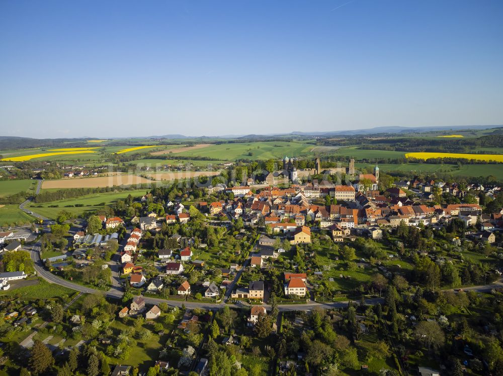 Luftaufnahme Stolpen - Altstadtbereich und Innenstadtzentrum in Stolpen im Bundesland Sachsen, Deutschland