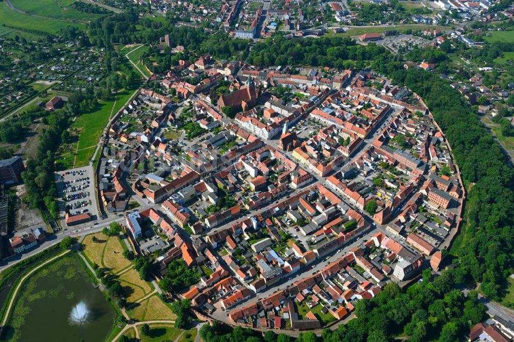 Luftaufnahme Sudrowshof - Altstadtbereich und Innenstadtzentrum in Sudrowshof im Bundesland Brandenburg, Deutschland