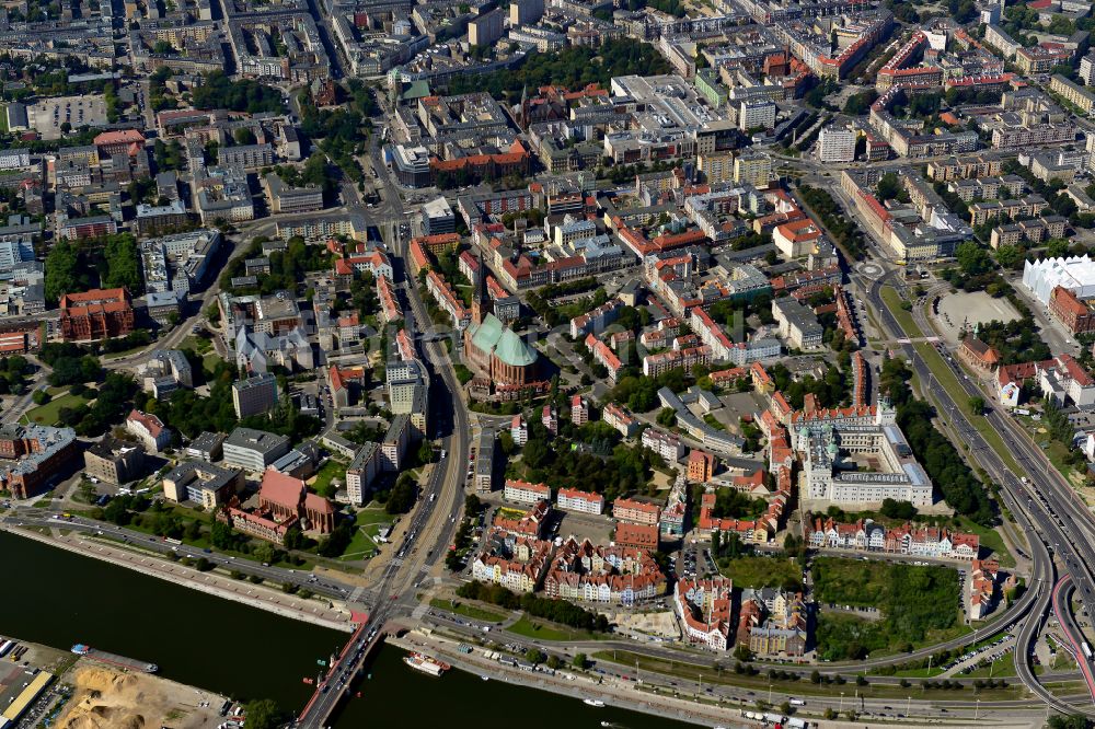 Luftbild Szczecin - Altstadtbereich und Innenstadtzentrum in Szczecin - Stettin in Zachodniopomorskie, Polen