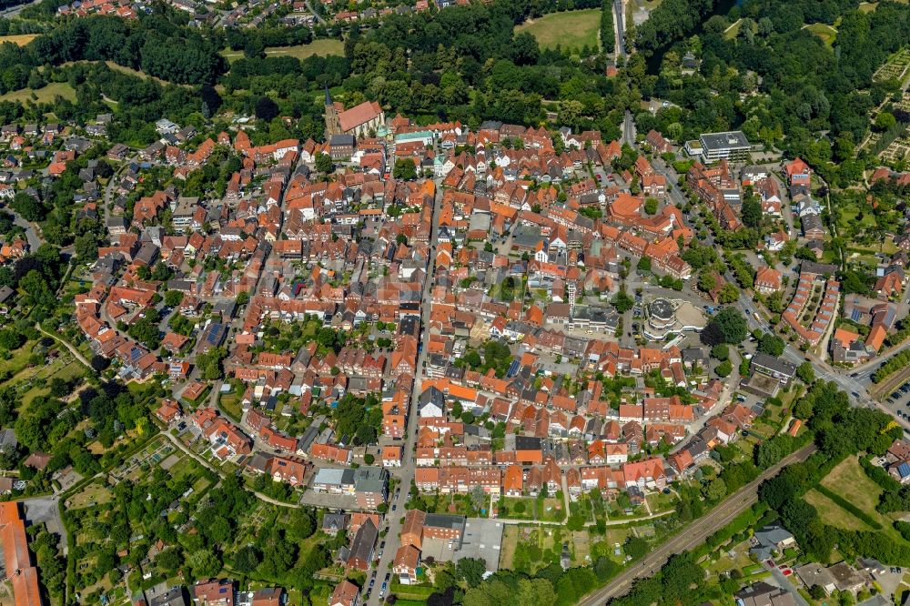 Luftaufnahme Telgte - Altstadtbereich und Innenstadtzentrum in Telgte im Bundesland Nordrhein-Westfalen, Deutschland